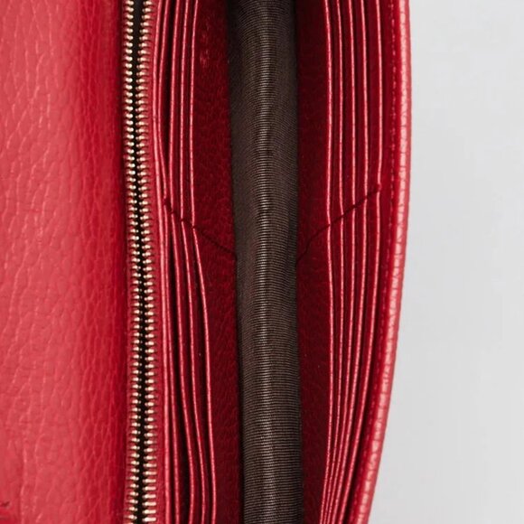 Gucci Red Leather Interlocking G Wallet On Chain Clutch Bag - Picture 8 of 10